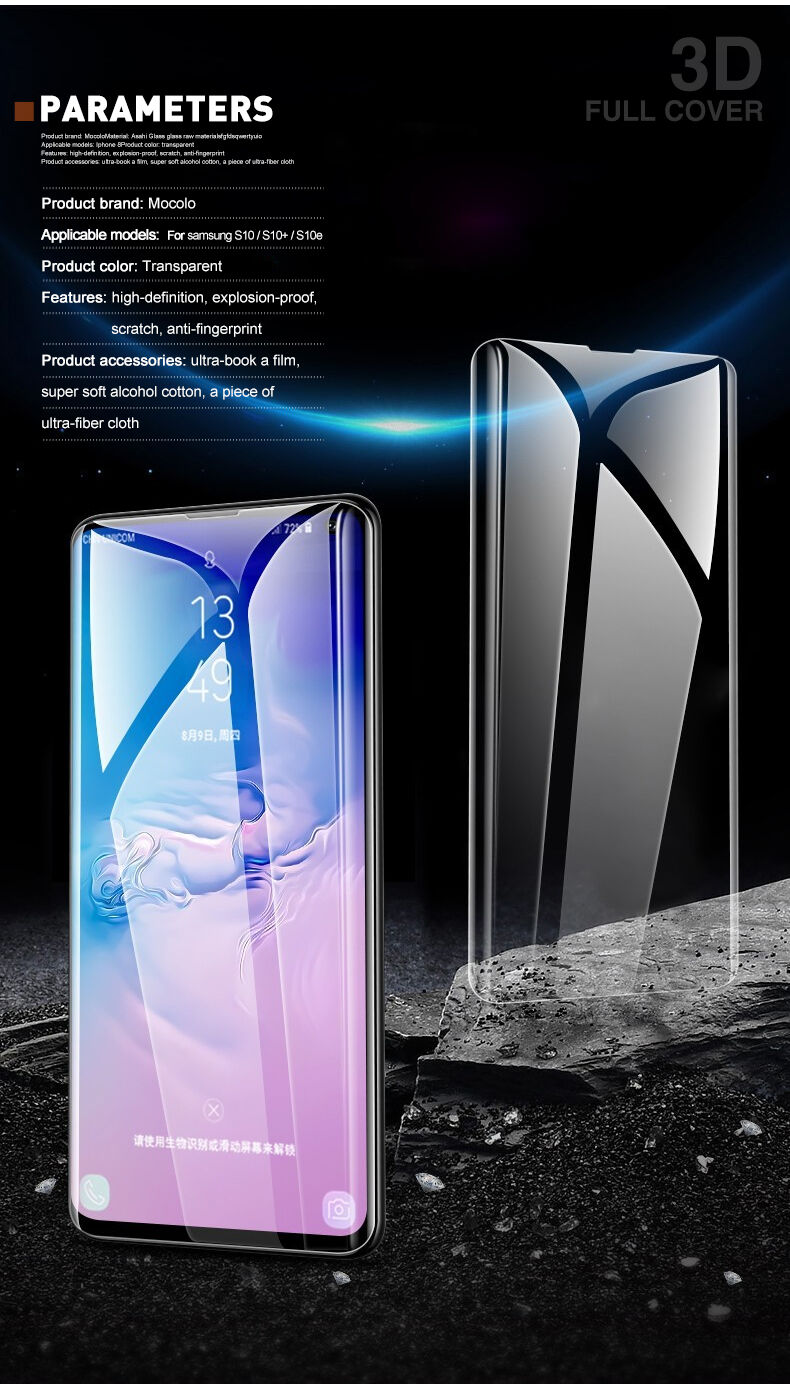 Mocolo edzett 3D üveg Samsung Galaxy S10 Plus - átlátszó