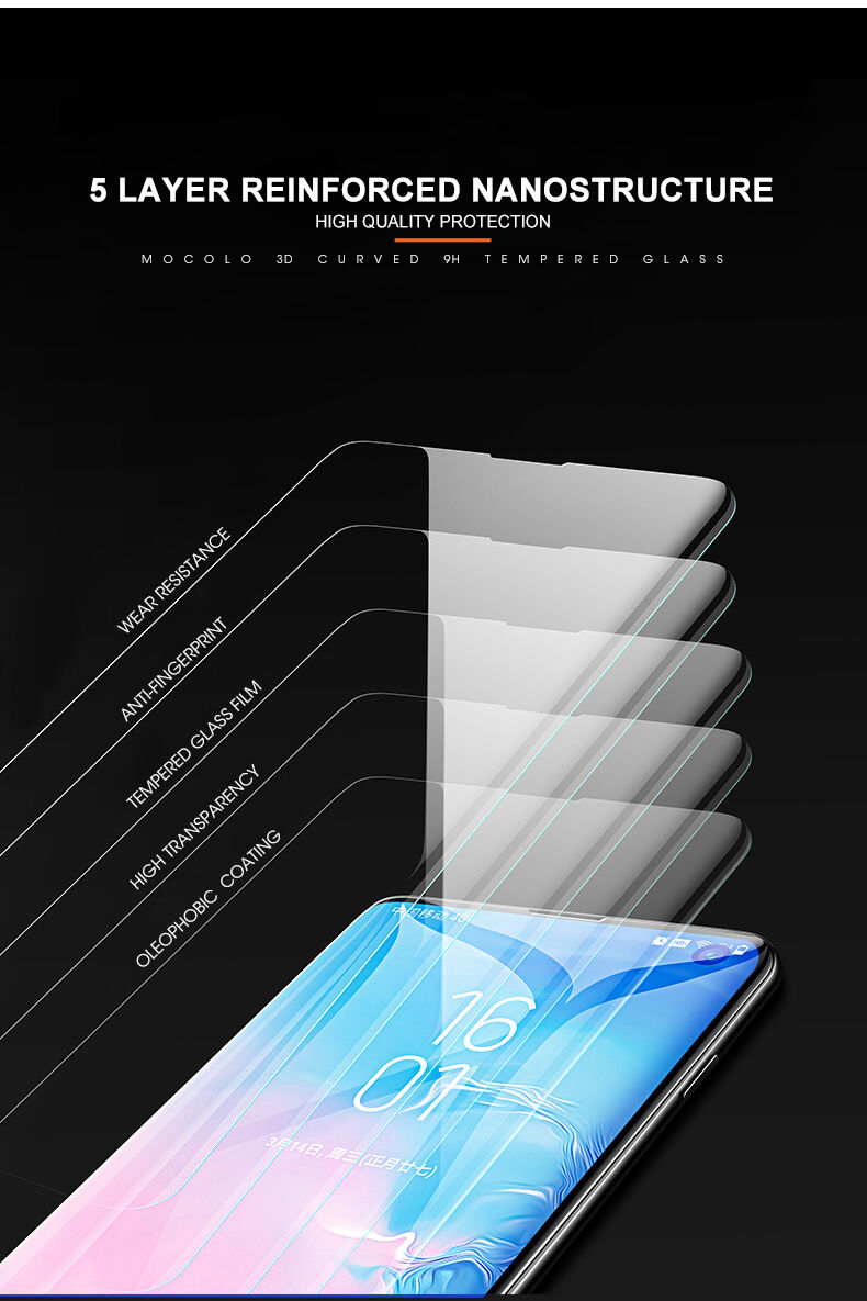 Mocolo edzett 3D üveg Samsung Galaxy S10 Plus - átlátszó