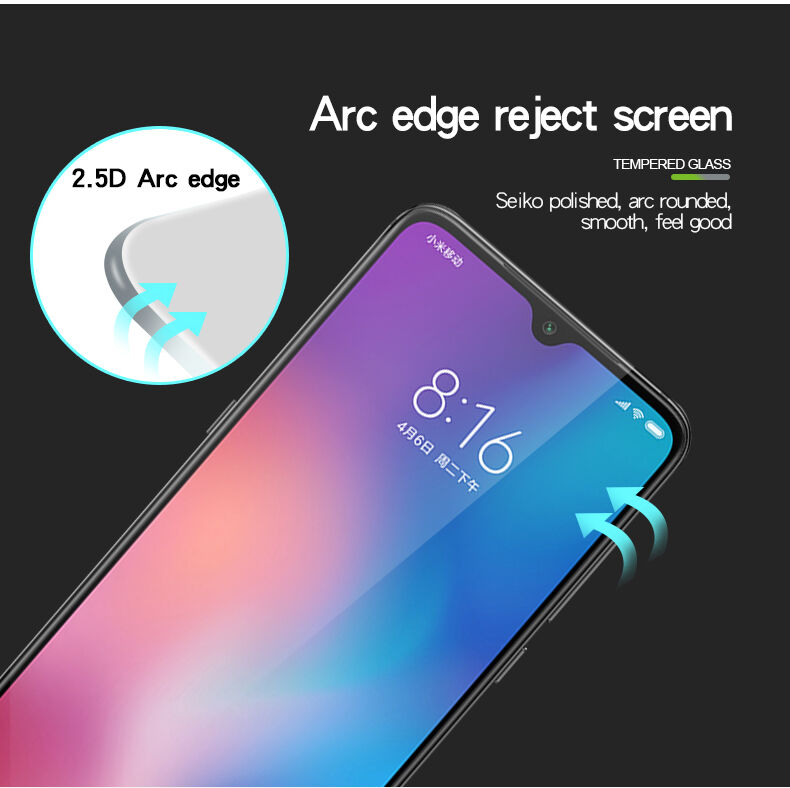 Pinwuyo edzett 3D üveg Xiaomi Mi 9 - fekete