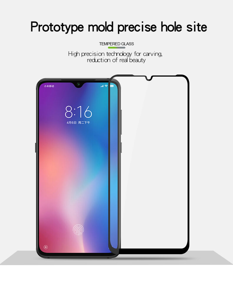 Pinwuyo edzett 3D üveg Xiaomi Mi 9 - fekete
