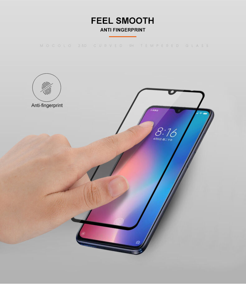 Mocolo edzett 3D üveg Xiaomi Mi 9 - fekete