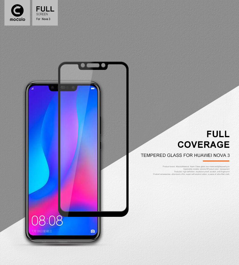Mocolo edzett 3D üveg Huawei Nova 3i - fehér