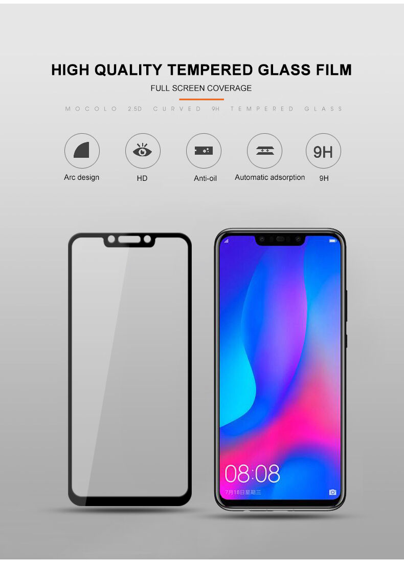 Mocolo edzett 3D üveg Huawei Nova 3i - fehér