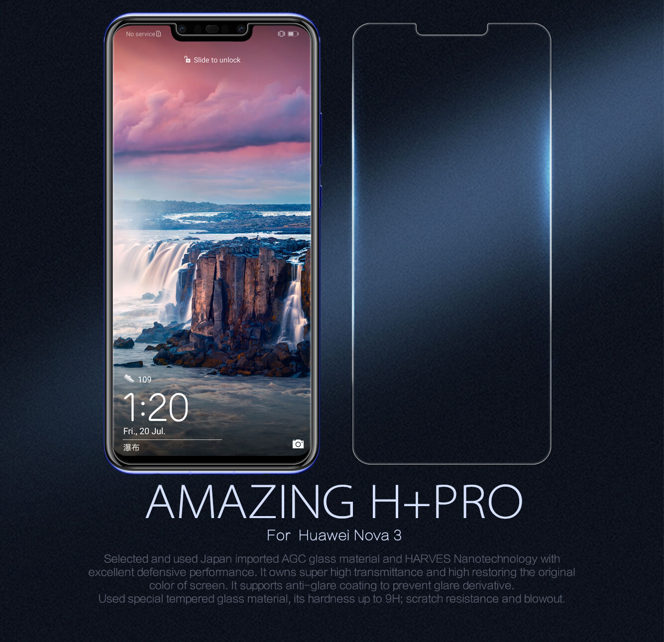 Nillkin edzett 2,5D üveg Huawei Nova 3 - átlátszó