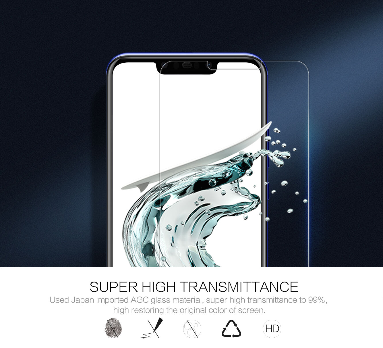 Nillkin edzett 2,5D üveg Huawei Nova 3 - átlátszó