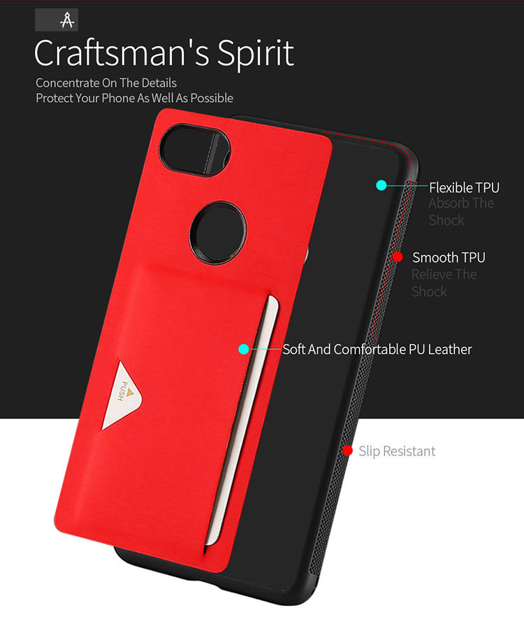 Dux Ducis Pocard bőr tok Google Pixel 2XL - piros