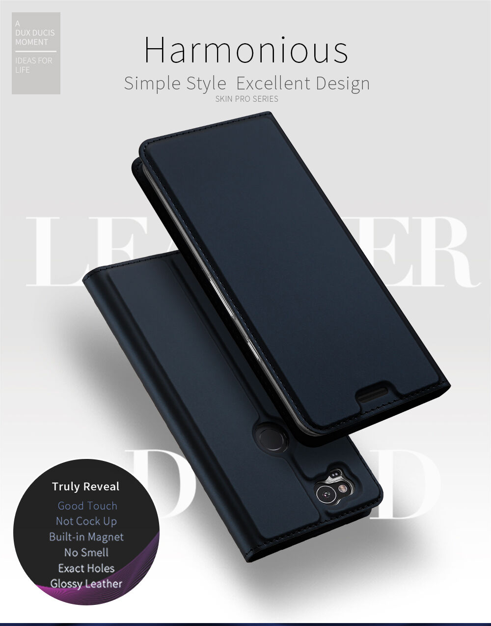 Dux Ducis Skin Pro flip cover tok Google Pixel 2 - rózsaszín-arany