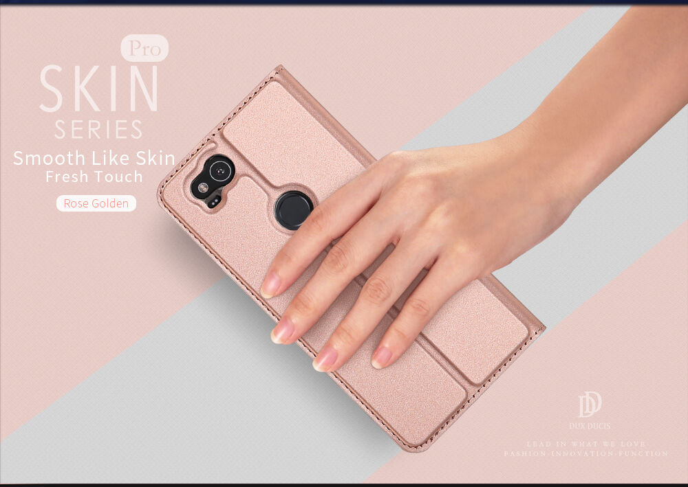 Dux Ducis Skin Pro flip cover tok Google Pixel 2 - rózsaszín-arany