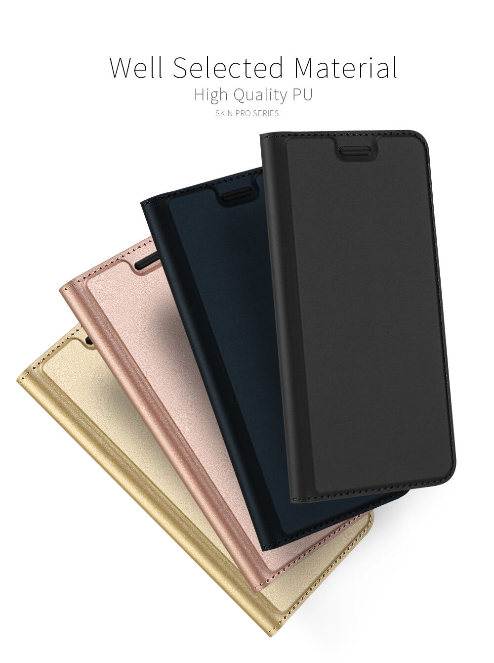 Dux Ducis Skin Pro flip cover tok Google Pixel 2 - rózsaszín-arany