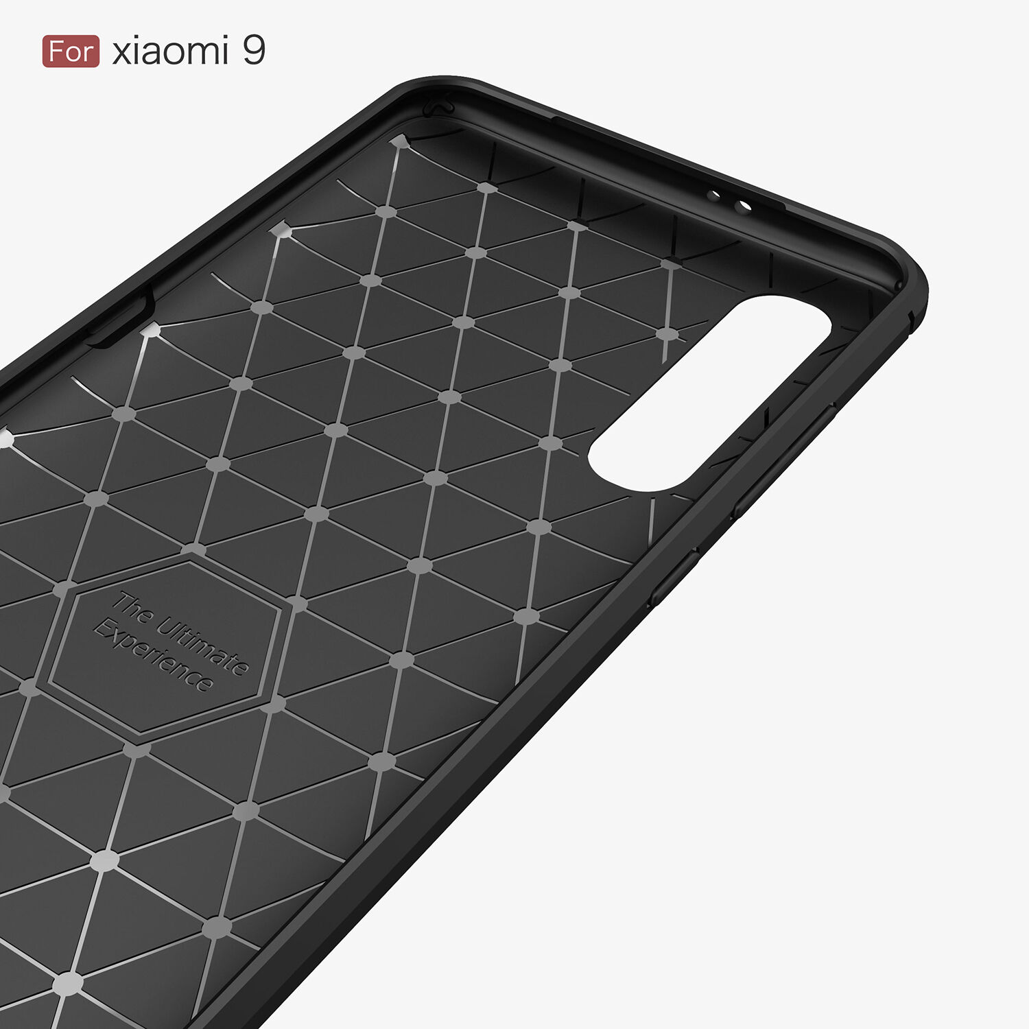 Műanyag tok csiszolt textúrával Xiaomi Mi 9 - piros