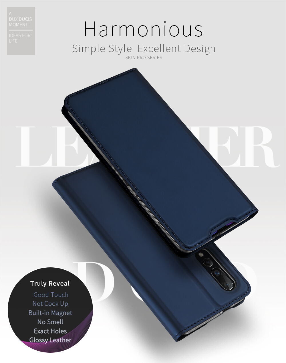 Dux Ducis Skin Pro bőr tok Xiaomi Mi 9 - sötétkék