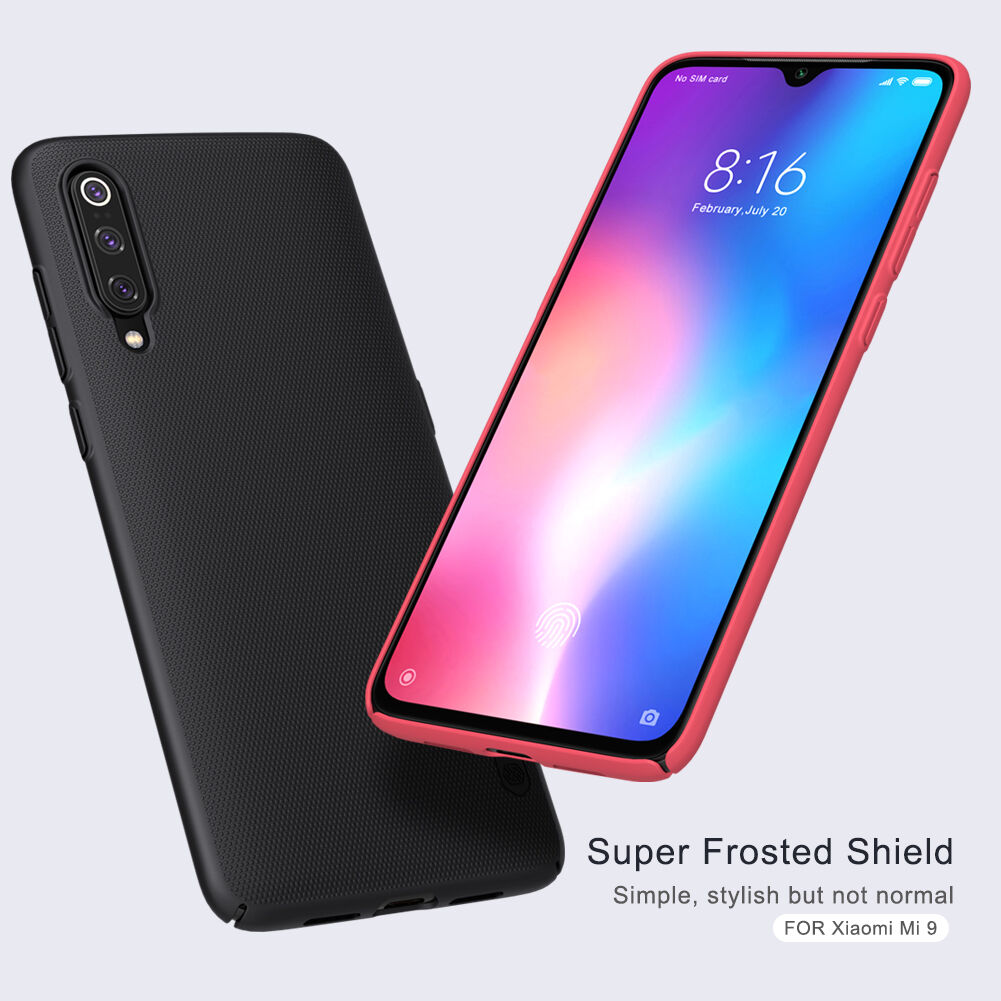 Nillkin bordás tok edzett műanyagból Xiaomi Mi 9 - piros
