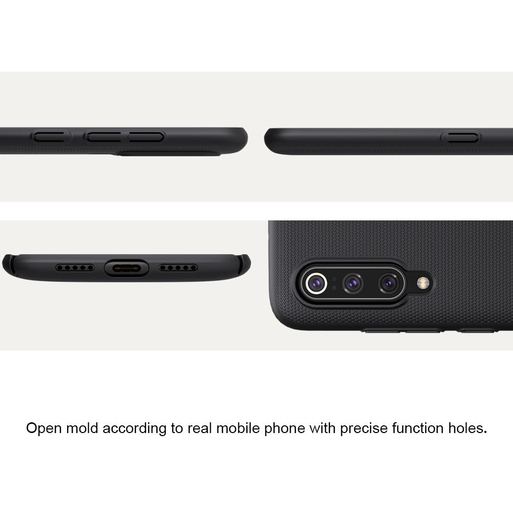 Nillkin bordás tok edzett műanyagból Xiaomi Mi 9 - fekete
