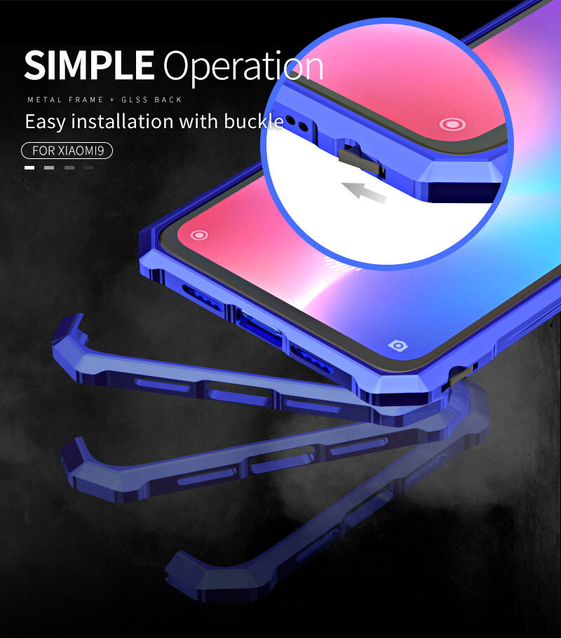 Tok fém kerettel és edzett üveggel Xiaomi Mi 9 - fekete