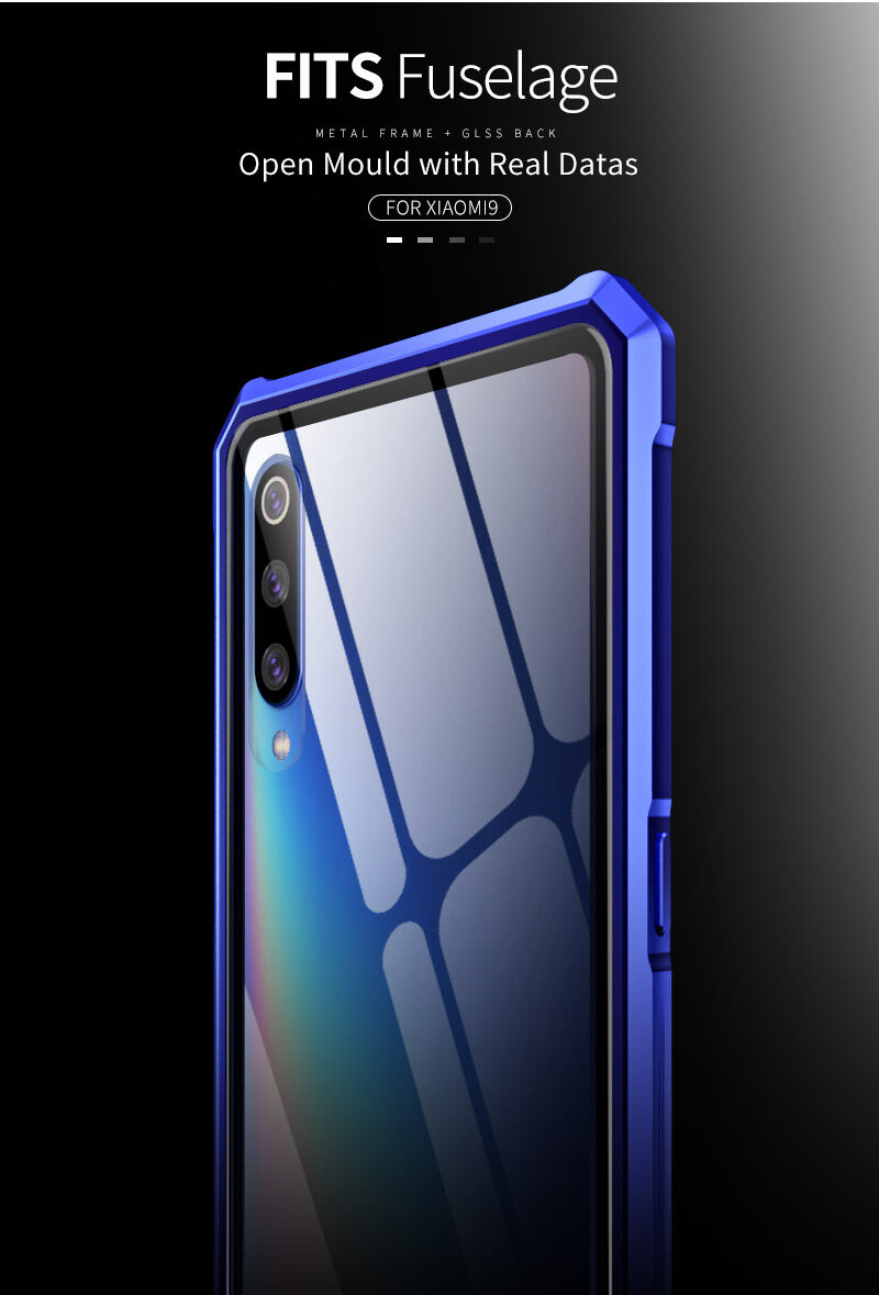 Tok fém kerettel és edzett üveggel Xiaomi Mi 9 - fekete