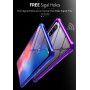 Tok fém kerettel és edzett üveggel Xiaomi Mi 9 - kék