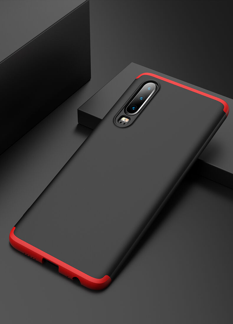 GKK összetett tok edzett műanyagból Huawei P30 - piros-fekete