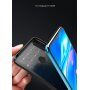 Műanyag tok karbon textúrával Huawei Y7 (2019) - sötétkék