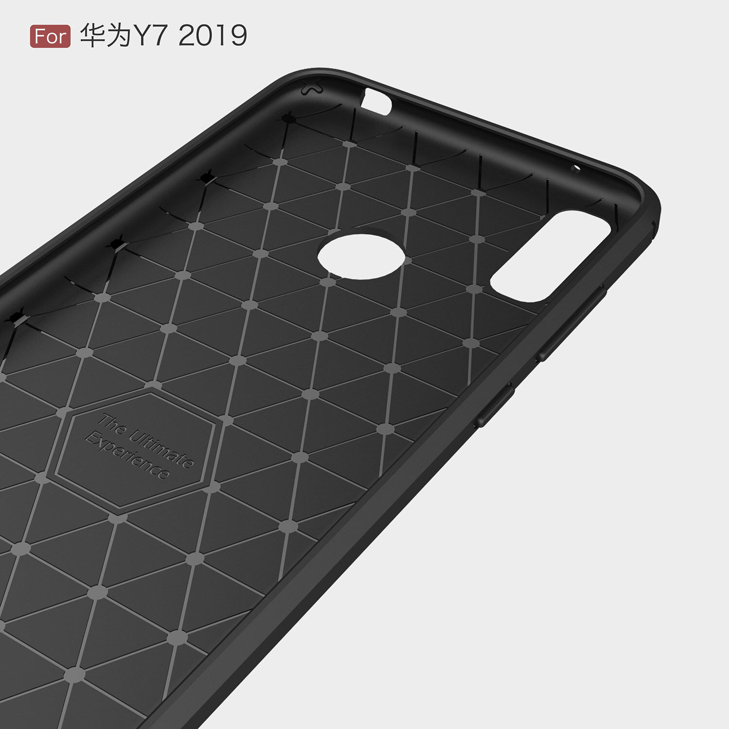Műanyag tok csiszolt textúrával Huawei Y7 (2019) - piros