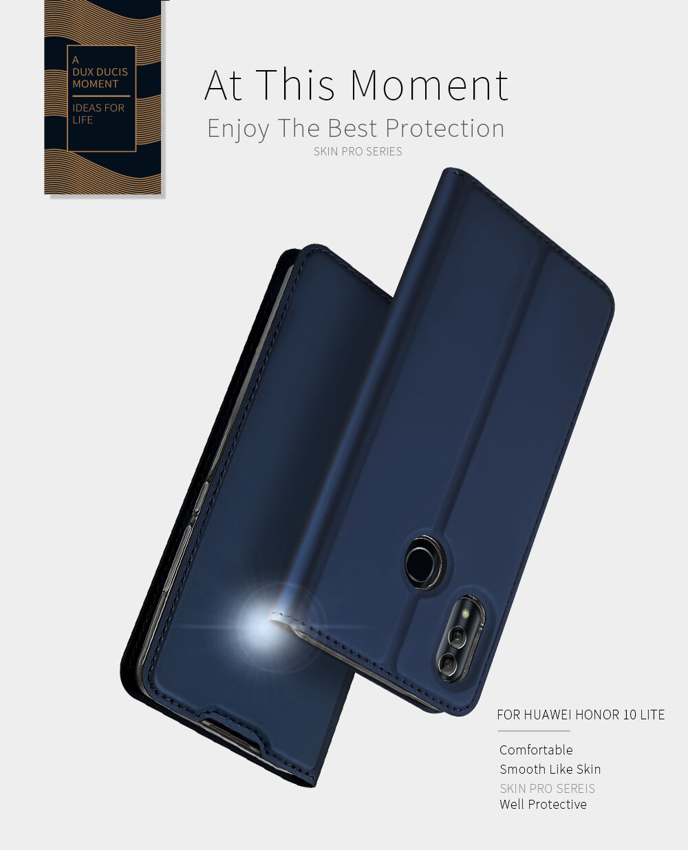 Dux Ducis Skin Pro flip cover tok Honor 10 Lite - arany