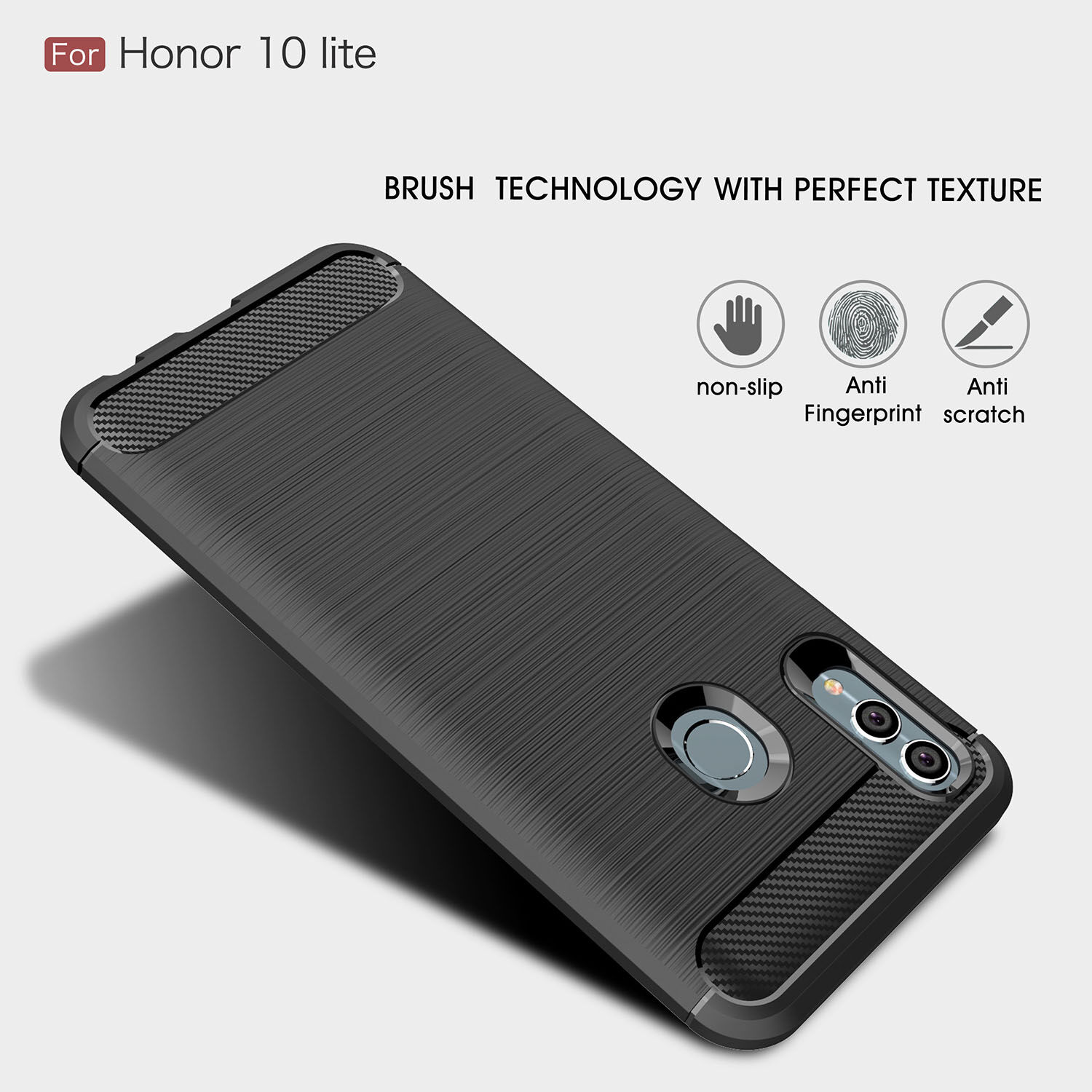 Tok csiszolt és karbon textúrával Huawei P Smart (2019) / Honor 10 Lite - sötétkék