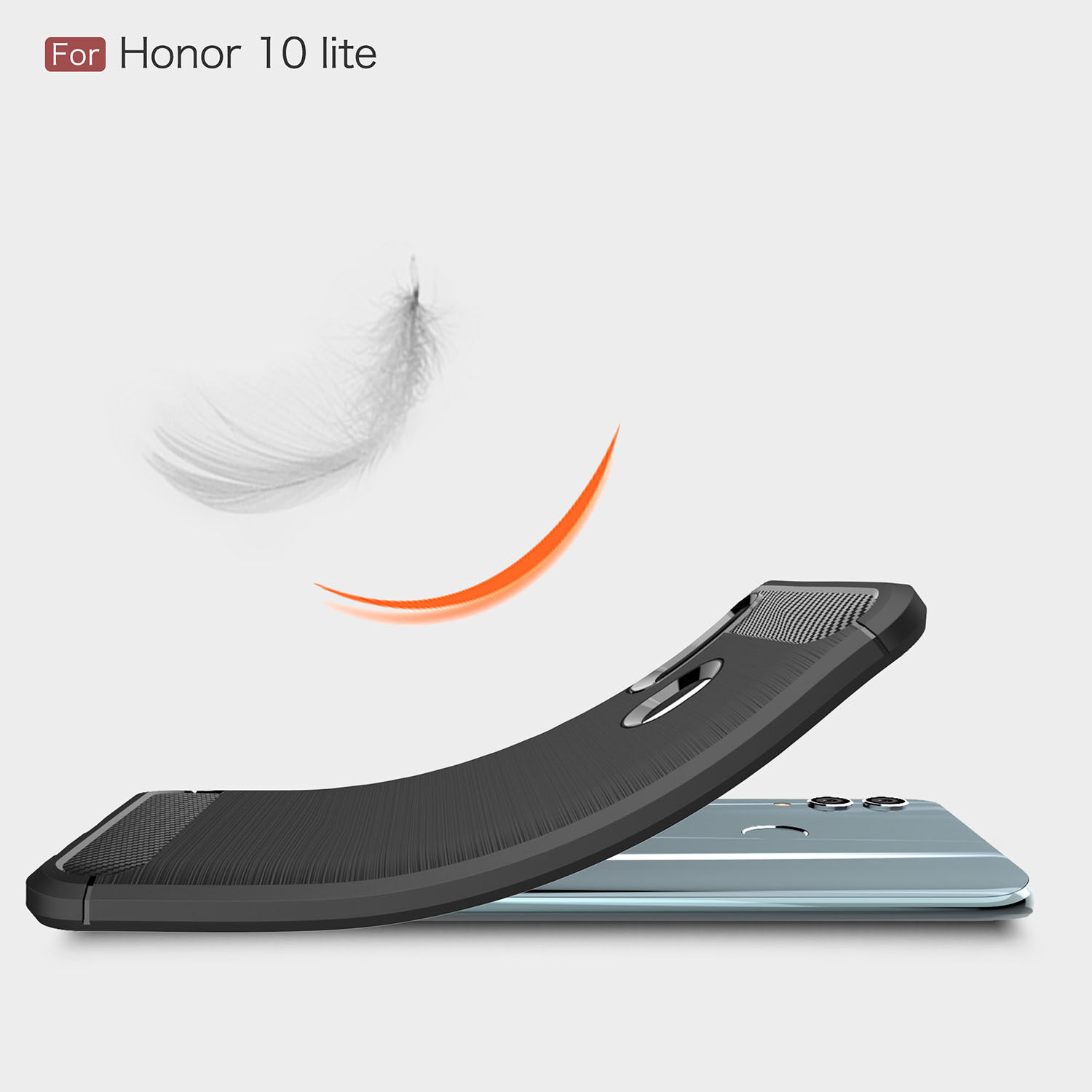 Tok csiszolt és karbon textúrával Huawei P Smart (2019) / Honor 10 Lite - sötétkék