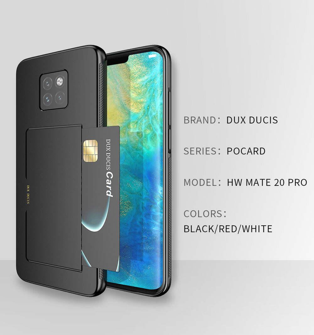 Dux Ducis műbőr tok kártyatároló rekesszel Huawei Mate 20 - fekete