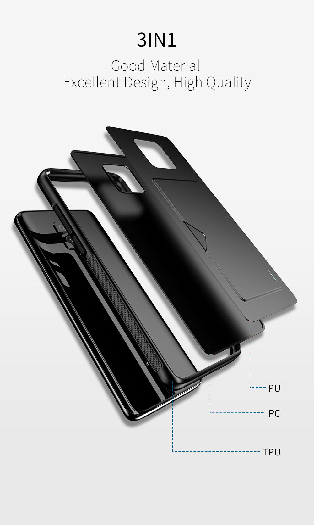 Dux Ducis műbőr tok kártyatároló rekesszel Huawei Mate 20 - fekete