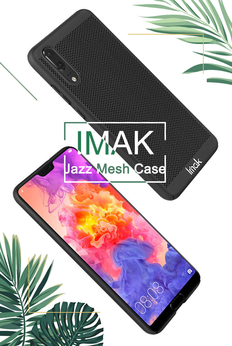 Imak légáteresztő tok kijelzővédelemmel Huawei P20 - fekete