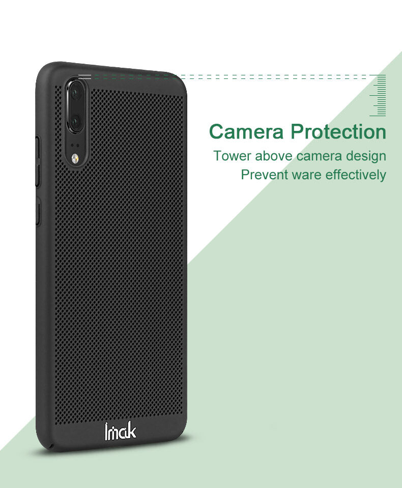 Imak légáteresztő tok kijelzővédelemmel Huawei P20 - fekete