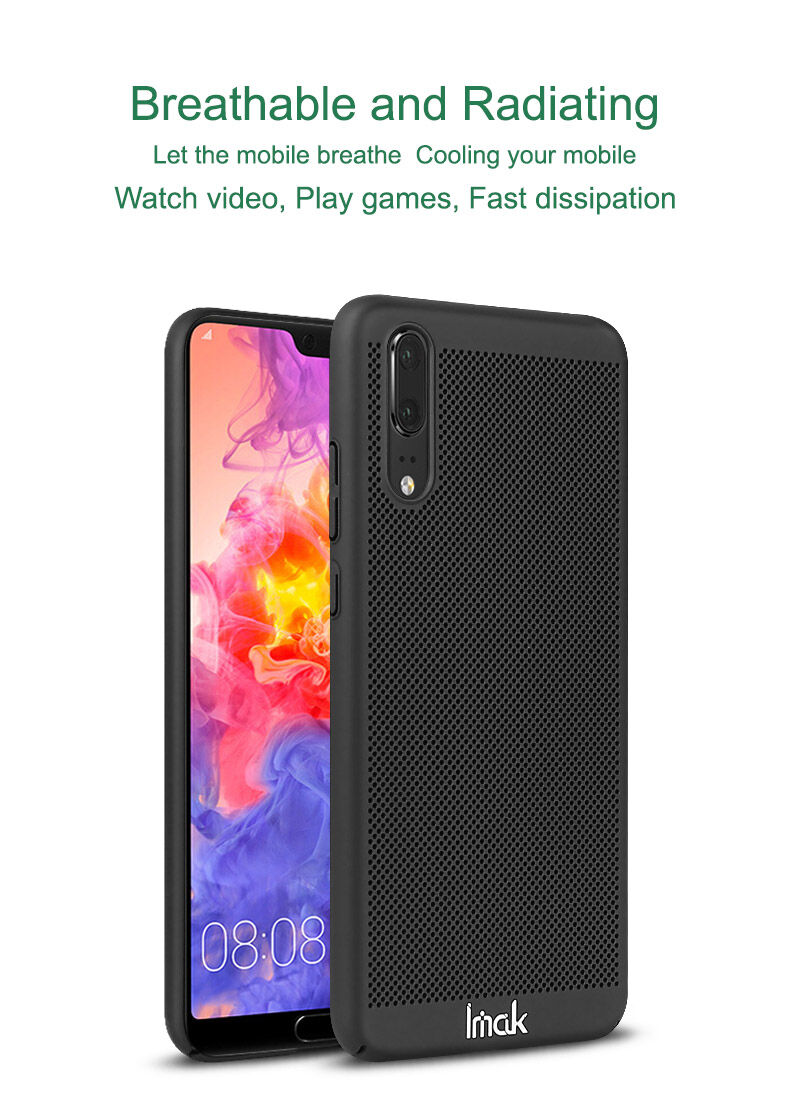 Imak légáteresztő tok kijelzővédelemmel Huawei P20 - fekete