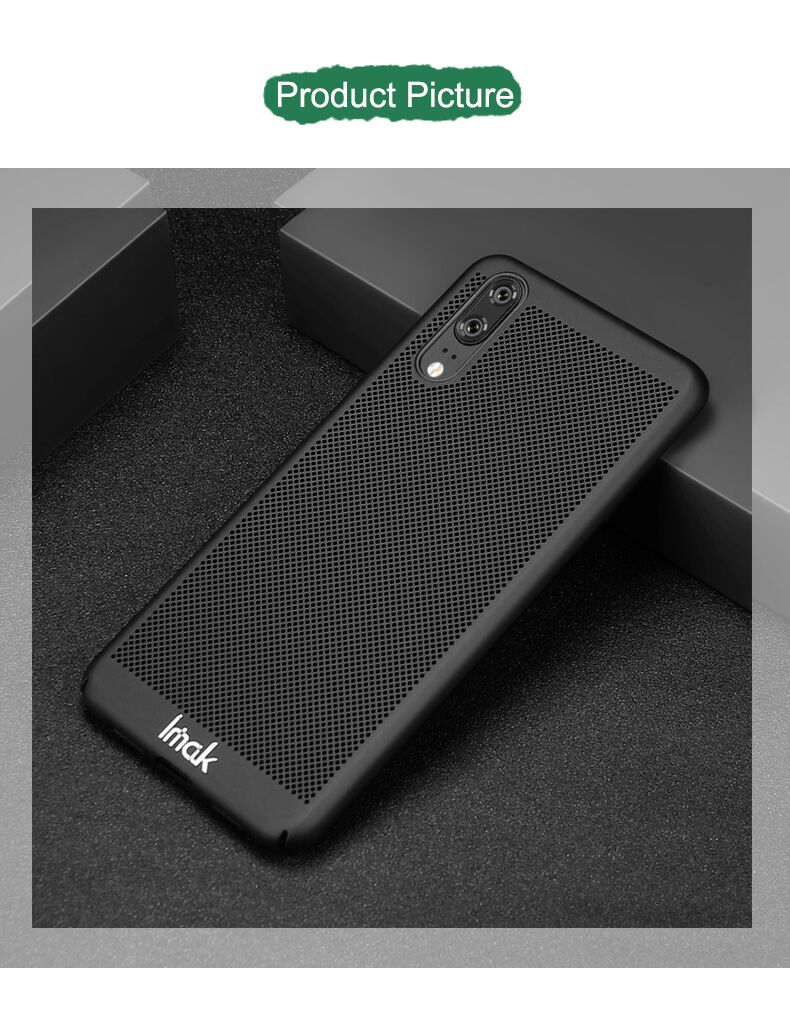 Imak légáteresztő tok kijelzővédelemmel Huawei P20 - fekete