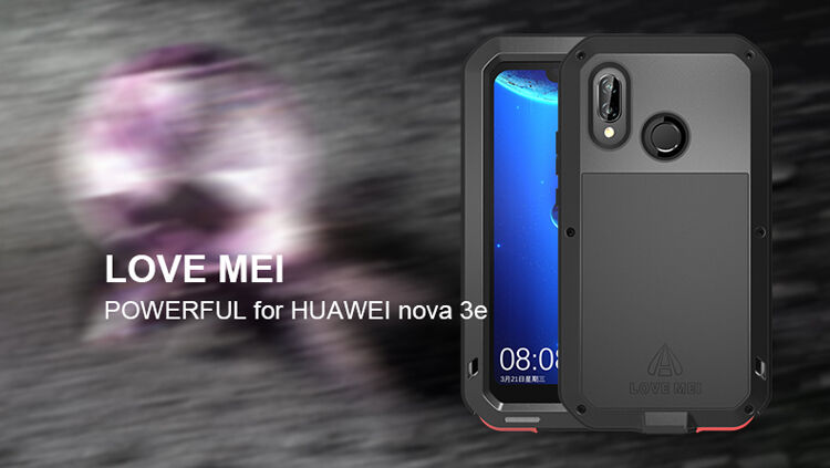 Love Mei szuper tartós fém tok Huawei P20 Lite - fekete