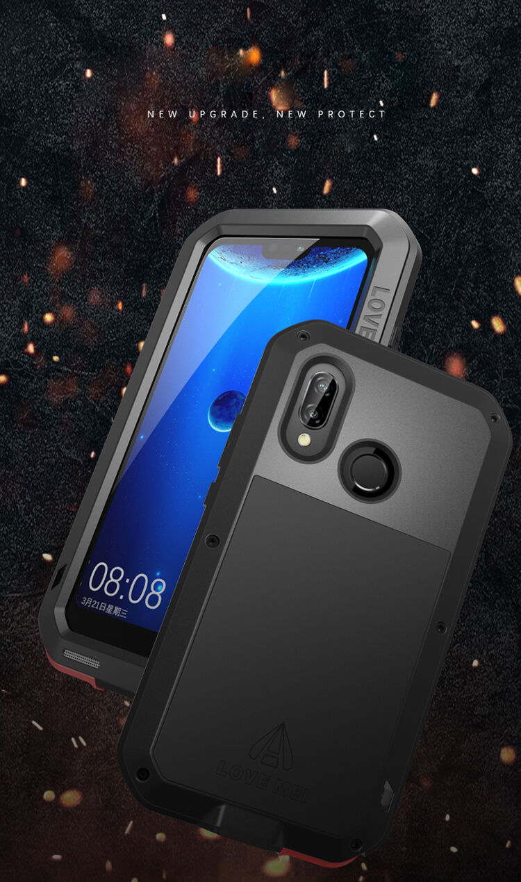 Love Mei szuper tartós fém tok Huawei P20 Lite - fekete