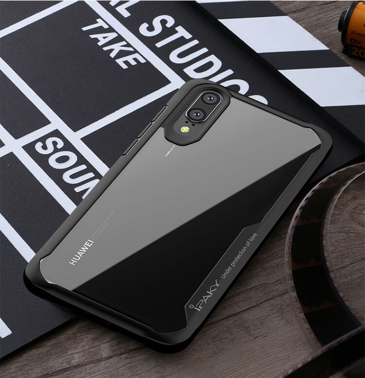Ipaky átlátszó tok kerettel Huawei P20 Lite - fekete