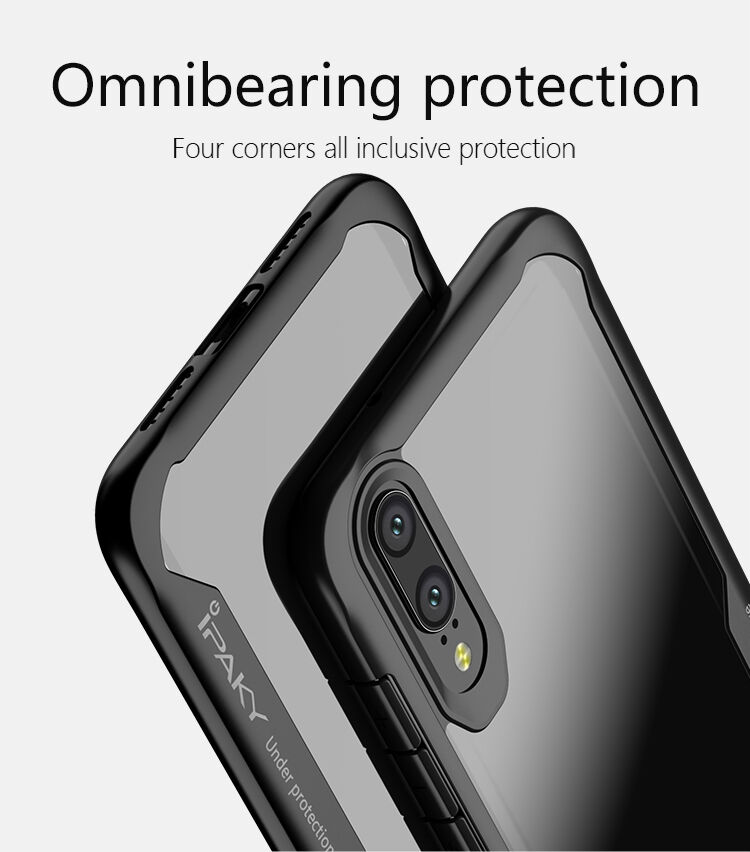 Ipaky átlátszó tok kerettel Huawei P20 Lite - fekete