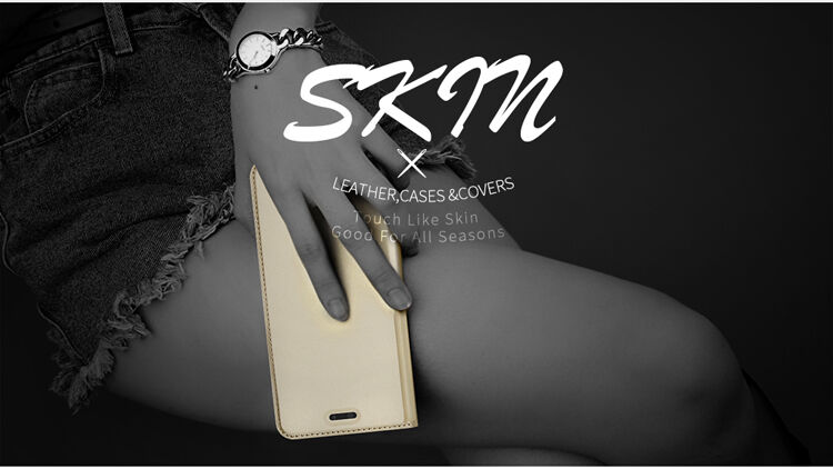 Dux Ducis Skin Pro flip cover tok Huawei P20 Lite - rózsaszín-arany
