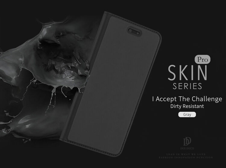 Dux Ducis Skin Pro flip cover tok Huawei P20 Lite - szürke
