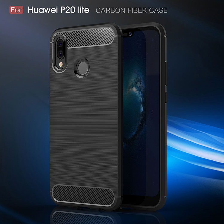 Műanyag tok csiszolt textúrával Huawei P20 Lite - piros