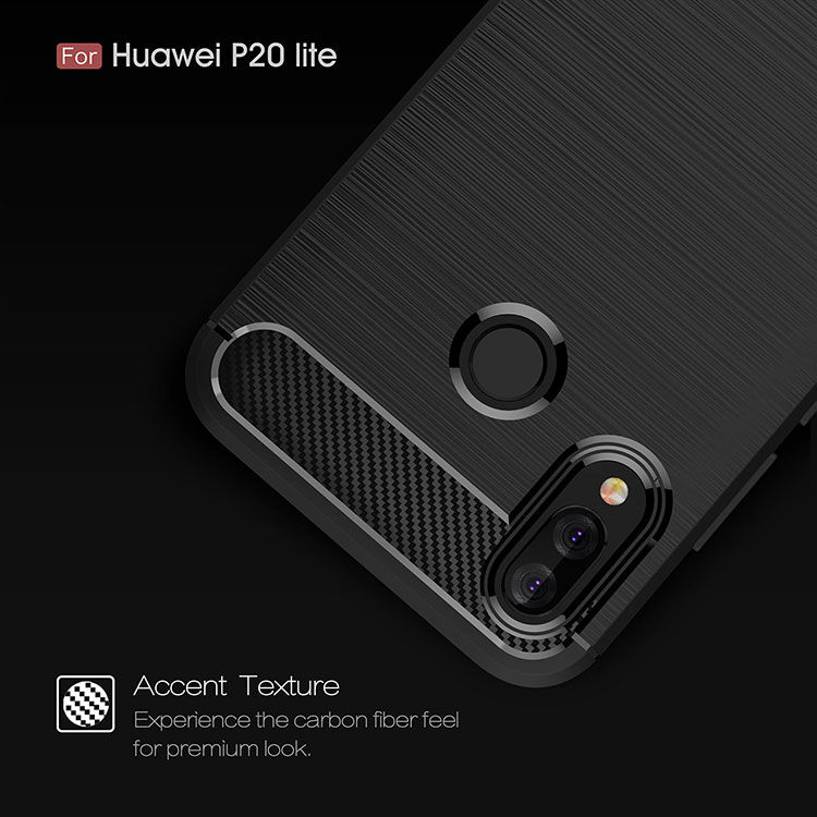 Műanyag tok csiszolt textúrával Huawei P20 Lite - piros
