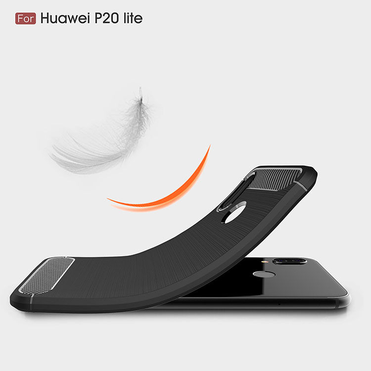 Műanyag tok csiszolt textúrával Huawei P20 Lite - piros