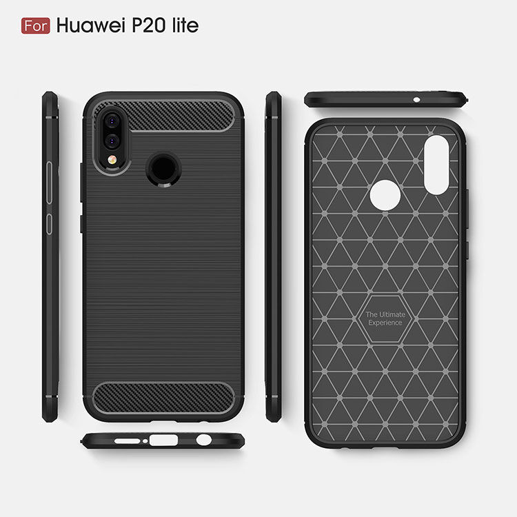 Műanyag tok csiszolt textúrával Huawei P20 Lite - piros