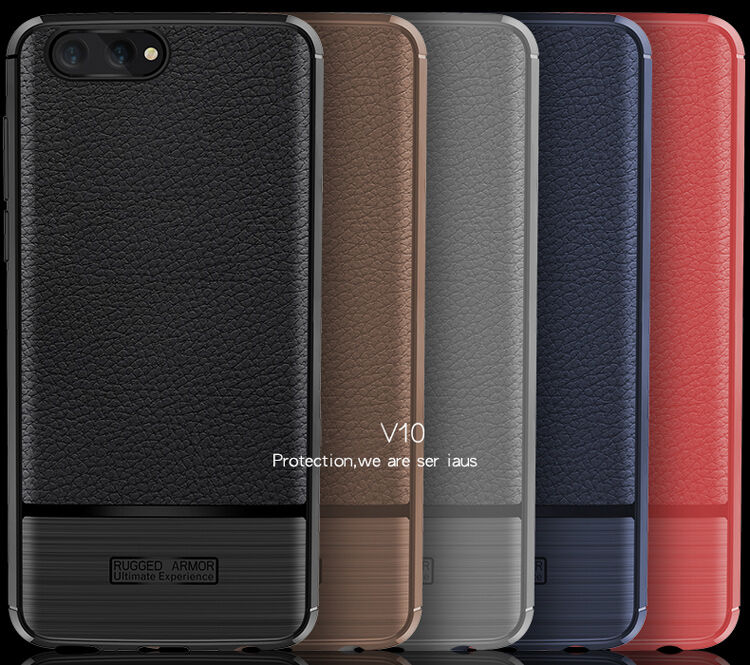 Tok csiszolt és bőr textúrával Honor View 10 - piros