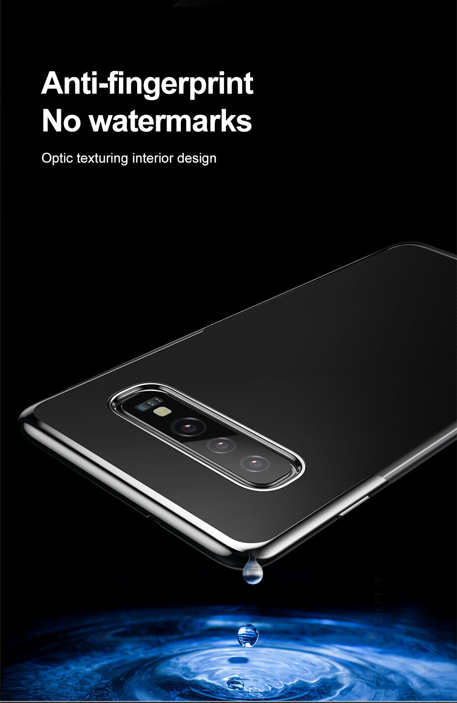 Baseus műanyag átlátszó tok kerettel Samsung Galaxy S10 Plus - kék