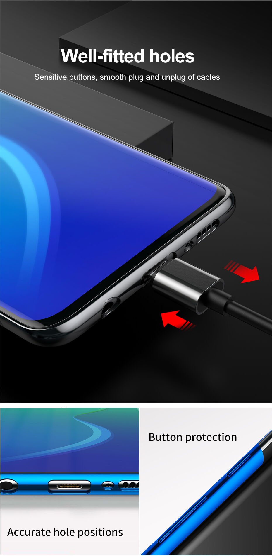 Baseus műanyag átlátszó tok kerettel Samsung Galaxy S10 Plus - kék