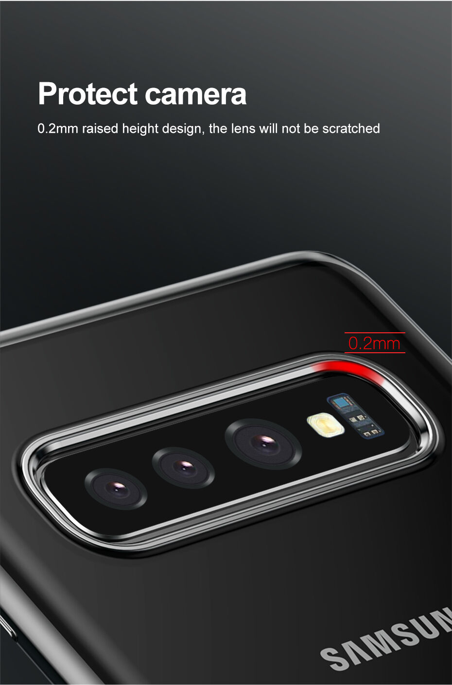 Baseus műanyag átlátszó tok kerettel Samsung Galaxy S10 Plus - fekete