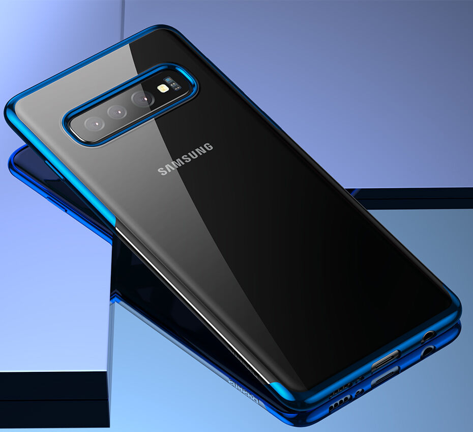 Baseus műanyag átlátszó tok kerettel Samsung Galaxy S10 Plus - fekete