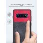 Védő műbőr tok farmer textúrával Samsung Galaxy S10 Plus - sötétkék