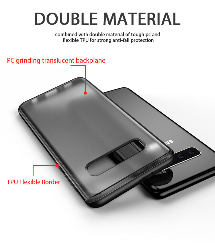 Ipaky műanyag és plexi tok Samsung Galaxy S10 Plus - fekete