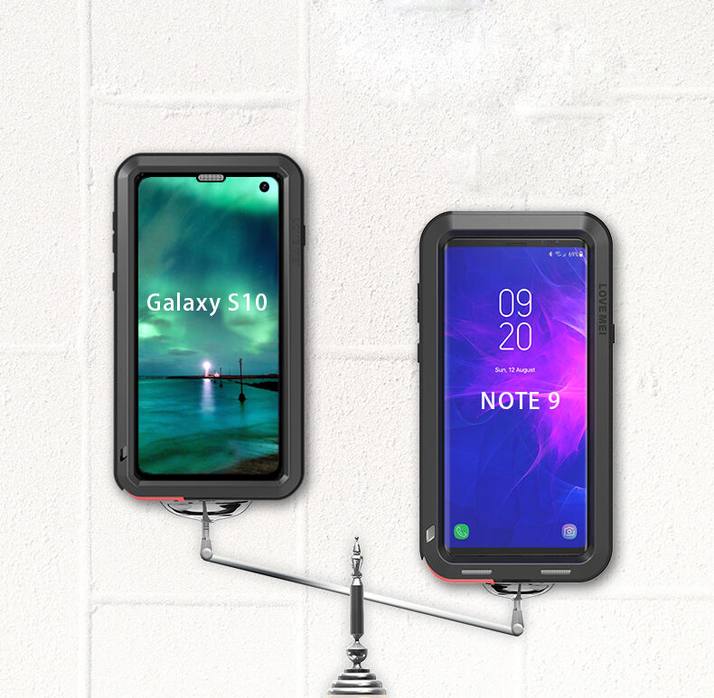 Love Mei szuper tartós fém tok Samsung Galaxy S10 - fekete